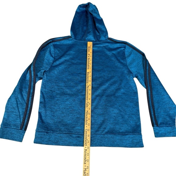 Adidas Pullover Hoodie Sweatshirt with Pockets Blue Logo Youth XL (18/20) - Picture 7 of 11